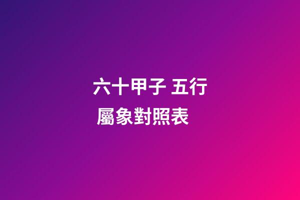 六十甲子 五行 屬象對照表